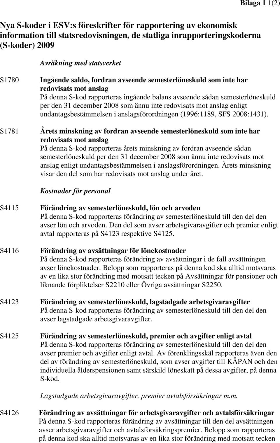 ännu inte redovisats mot anslag enligt undantagsbestämmelsen i anslagsförordningen (1996:1189, SFS 2008:1431).