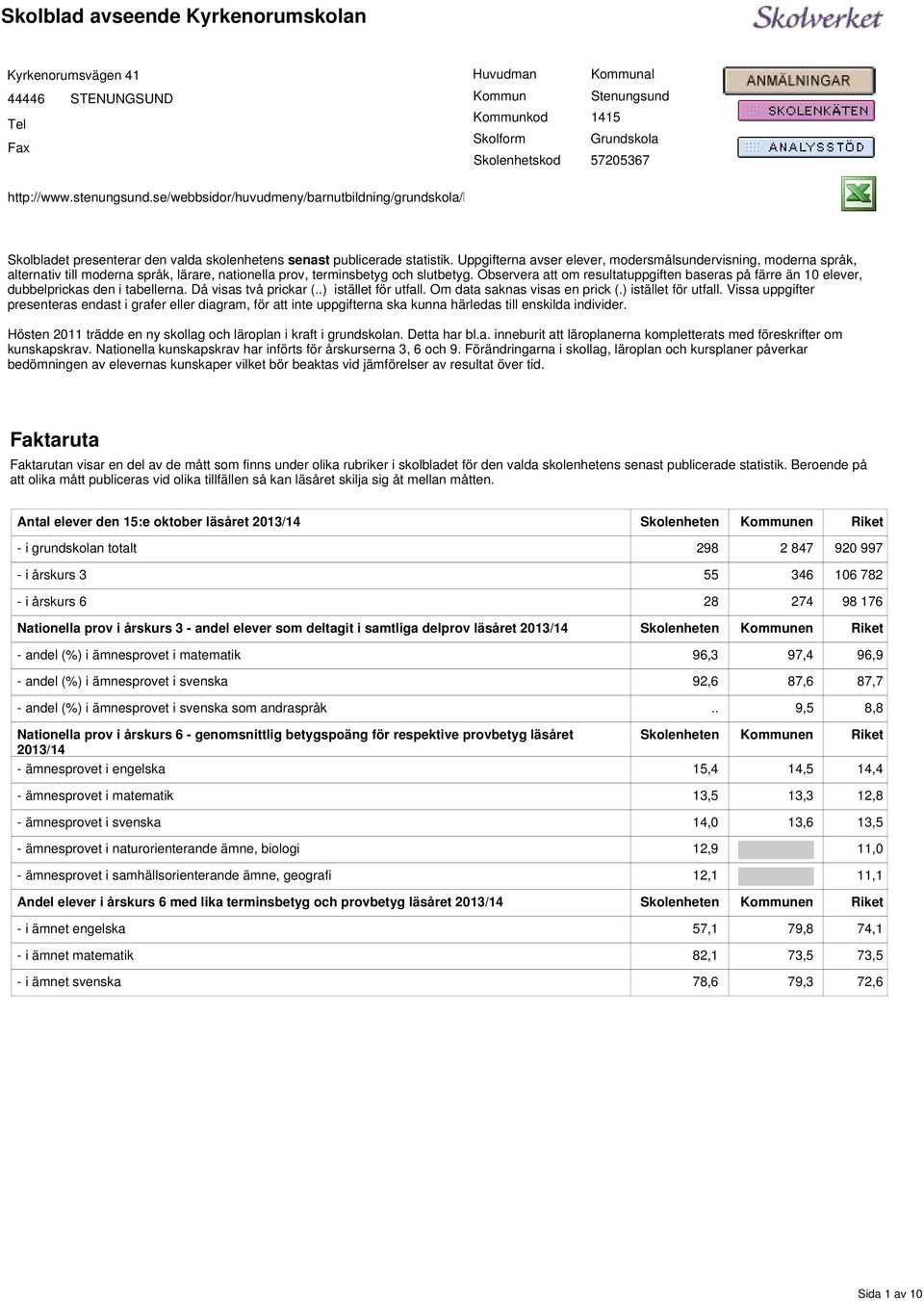 moderna språk, alternativ till moderna språk, lärare, nationella prov, terminsbetyg och slutbetyg Observera att om resultatuppgiften baseras på färre än 10 elever, dubbelprickas den i tabellerna Då