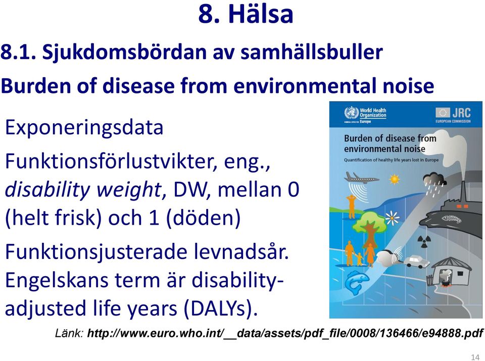 Exponeringsdata Funktionsförlustvikter, eng.