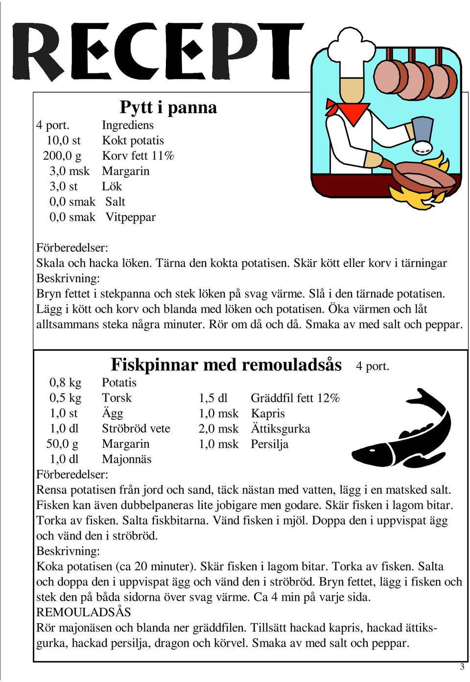 Öka värmen och låt alltsammans steka några minuter. Rör om då och då. Smaka av med salt och peppar.