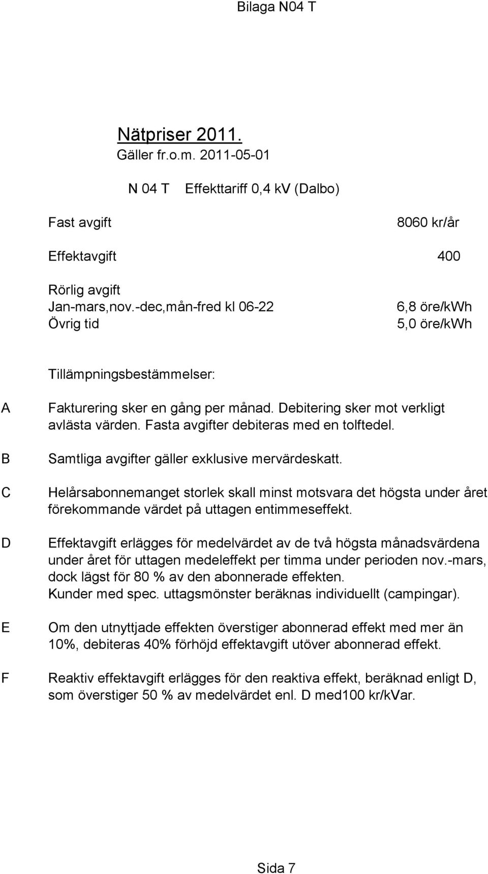 Fasta avgifter debiteras med en tolftedel. Samtliga avgifter gäller exklusive mervärdeskatt.