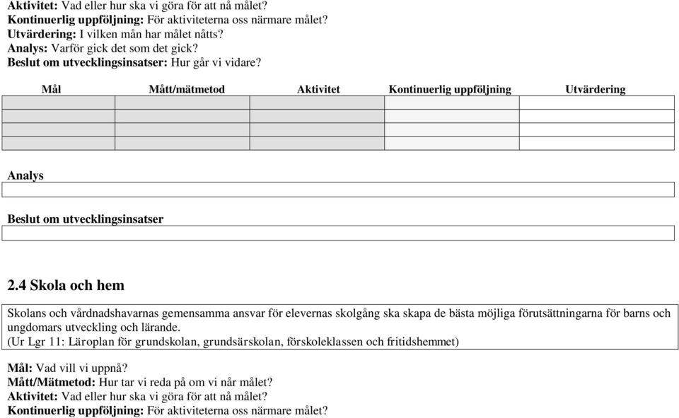 4 Skola och hem Skolans och vårdnadshavarnas gemensamma ansvar för elevernas skolgång ska skapa de bästa möjliga förutsättningarna för barns och ungdomars utveckling och lärande.