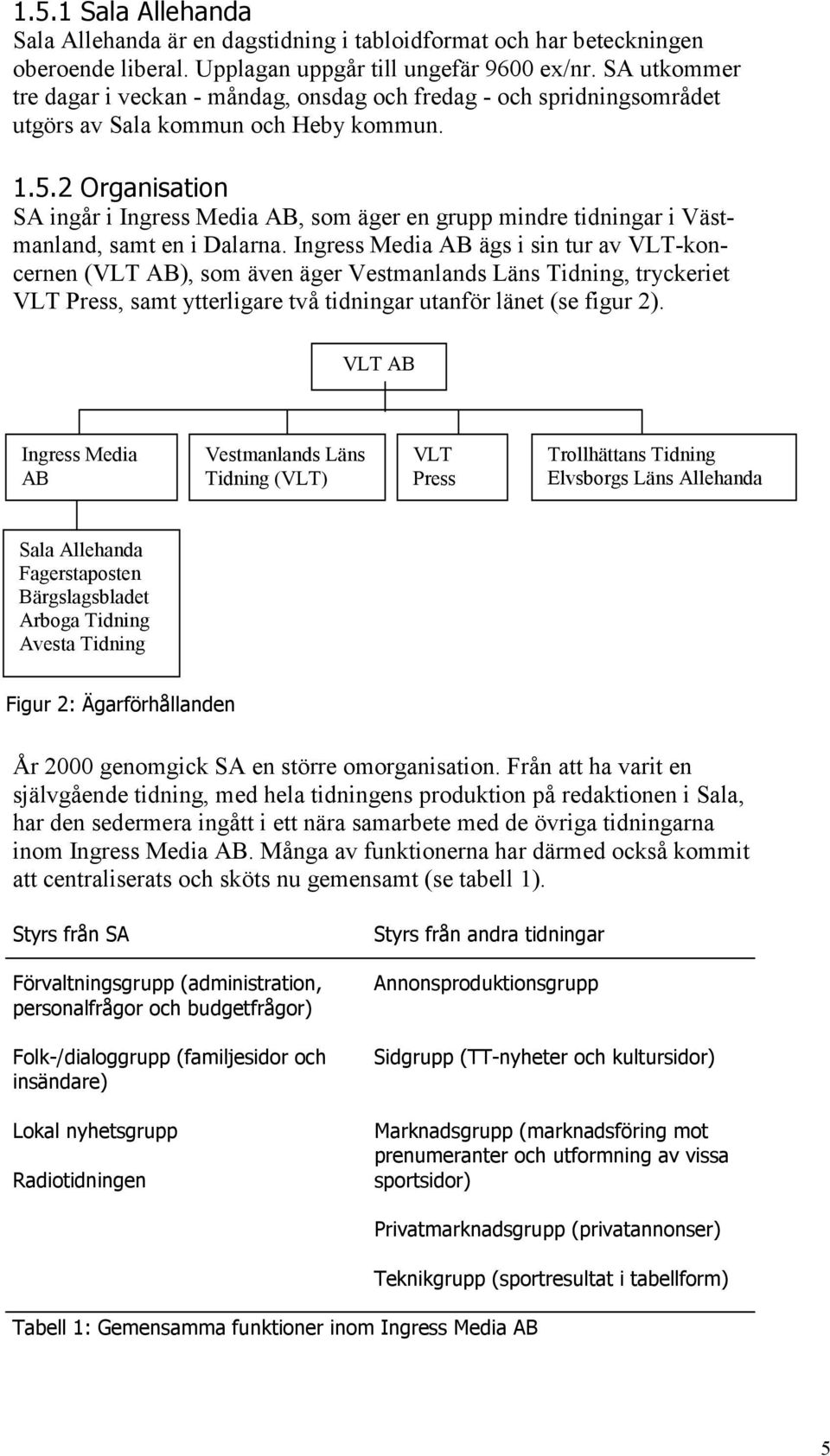 2 Organisation SA ingår i Ingress Media AB, som äger en grupp mindre tidningar i Västmanland, samt en i Dalarna.