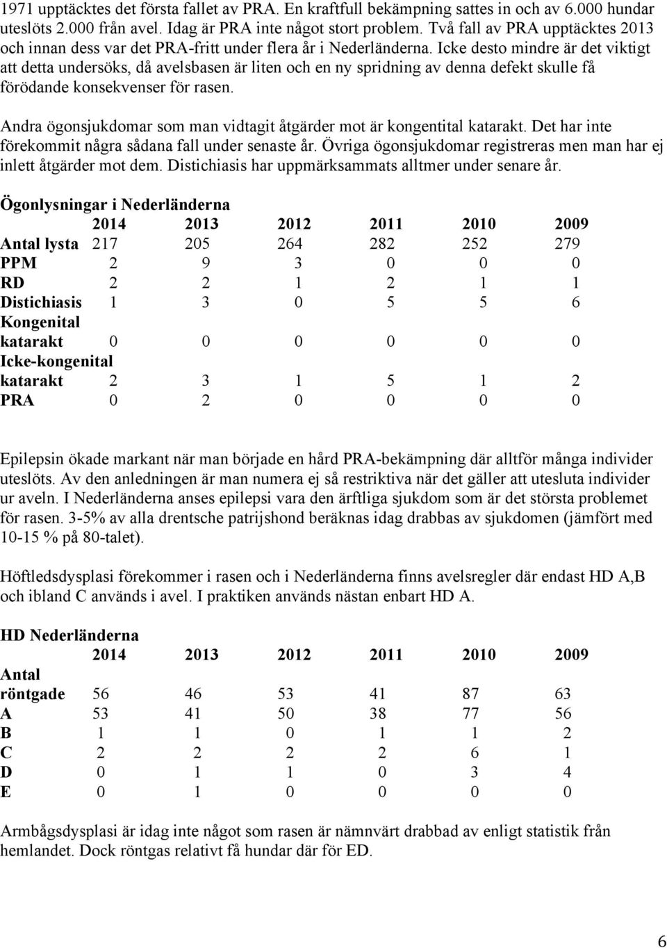 Icke desto mindre är det viktigt att detta undersöks, då avelsbasen är liten och en ny spridning av denna defekt skulle få förödande konsekvenser för rasen.