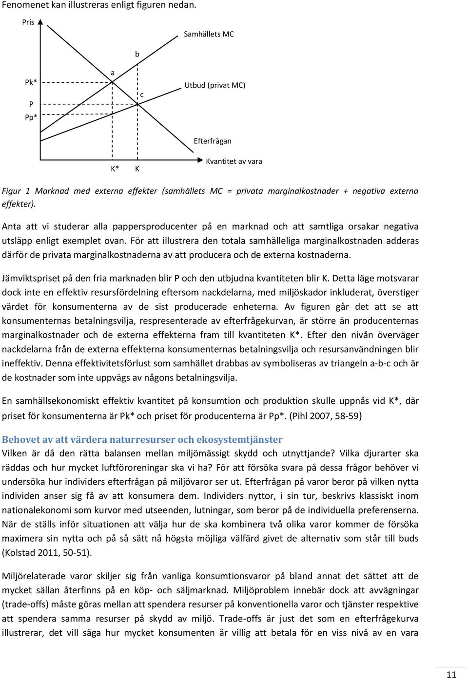 Anta att vi studerar alla pappersproducenter på en marknad och att samtliga orsakar negativa utsläpp enligt exemplet ovan.