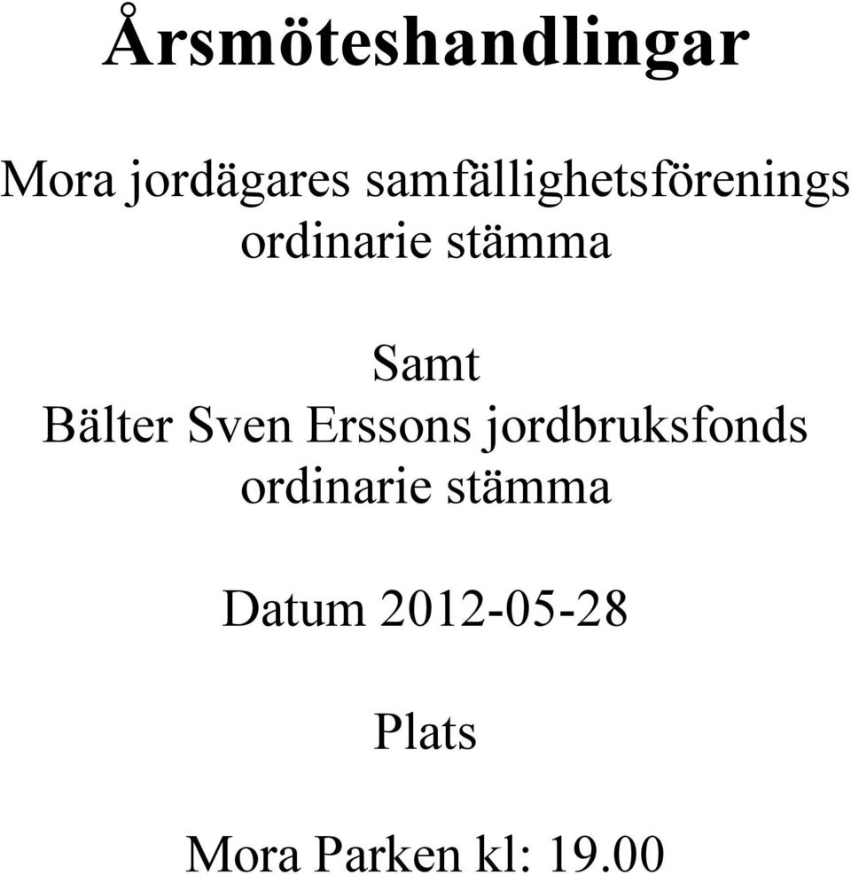 Samt Bälter Sven Erssons jordbruksfonds