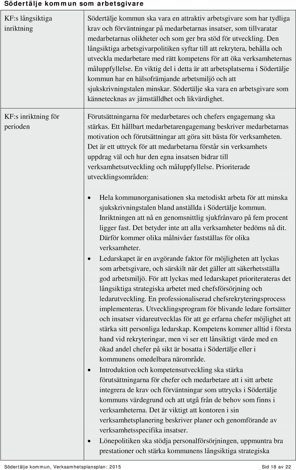 Den långsiktiga arbetsgivarpolitiken syftar till att rekrytera, behålla och utveckla medarbetare med rätt kompetens för att öka verksamheternas måluppfyllelse.