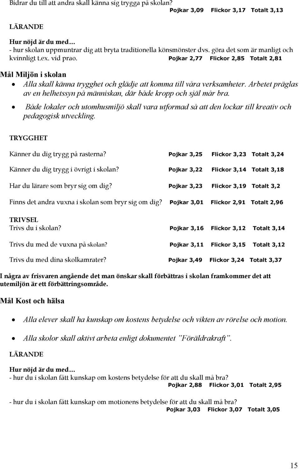 Arbetet präglas av en helhetssyn på människan, där både kropp och själ mår bra. Både lokaler och utomhusmiljö skall vara utformad så att den lockar till kreativ och pedagogisk utveckling.