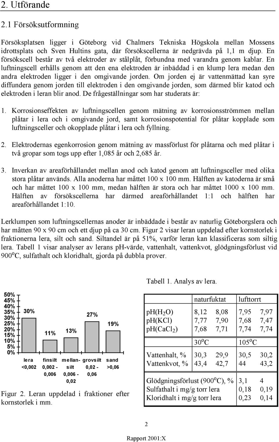 En luftningscell erhålls genom att den ena elektroden är inbäddad i en klump lera medan den andra elektroden ligger i den omgivande jorden.