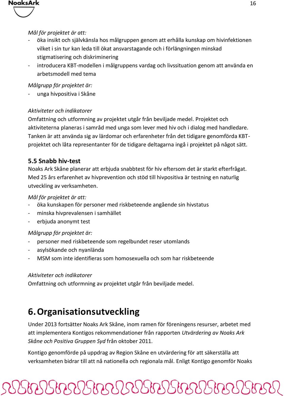 Aktiviteter och indikatorer Omfattning och utformning av projektet utgår från beviljade medel. Projektet och aktiviteterna planeras i samråd med unga som lever med hiv och i dialog med handledare.