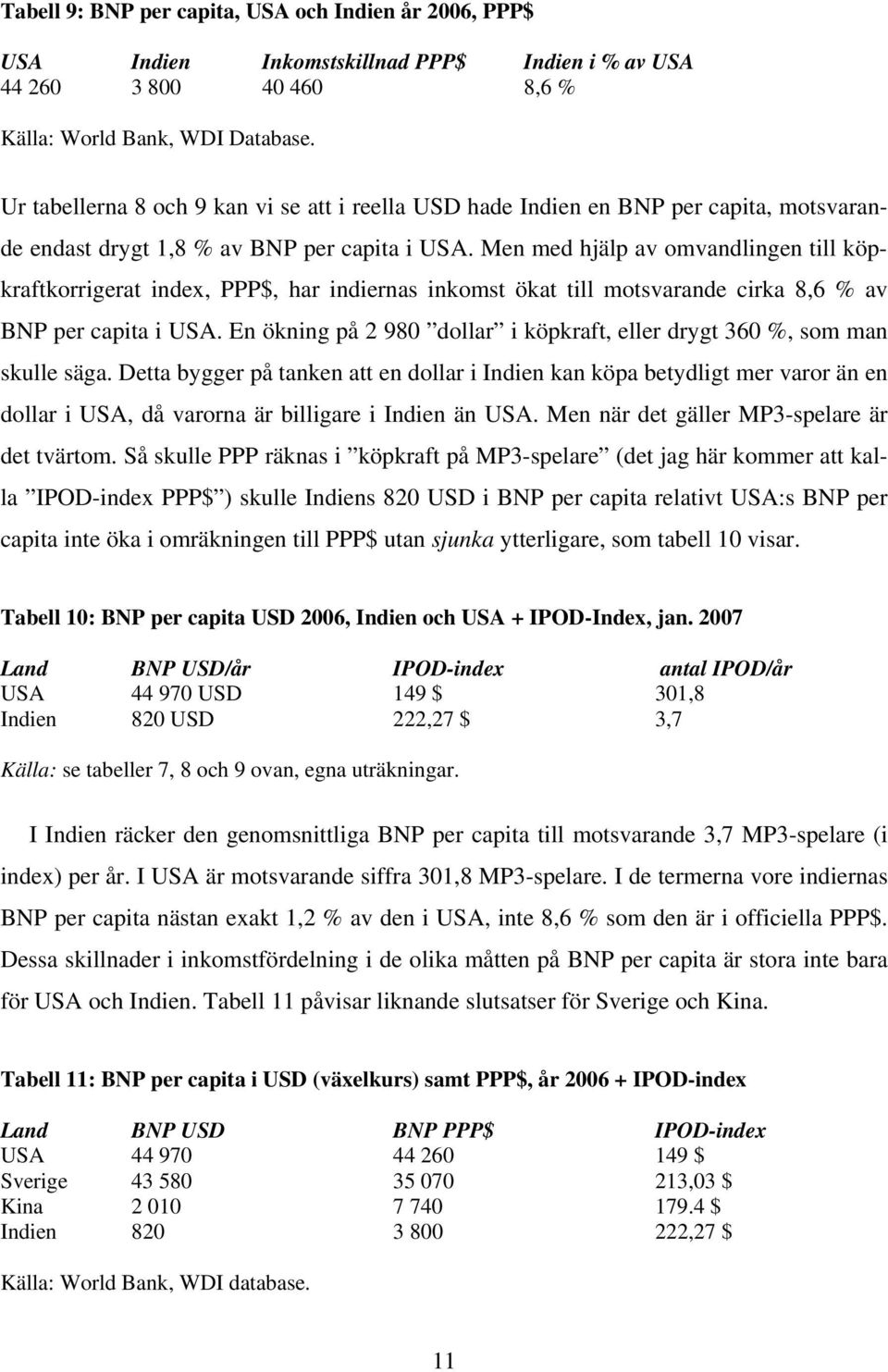 Men med hjälp av omvandlingen till köpkraftkorrigerat index, PPP$, har indiernas inkomst ökat till motsvarande cirka 8,6 % av BNP per capita i USA.