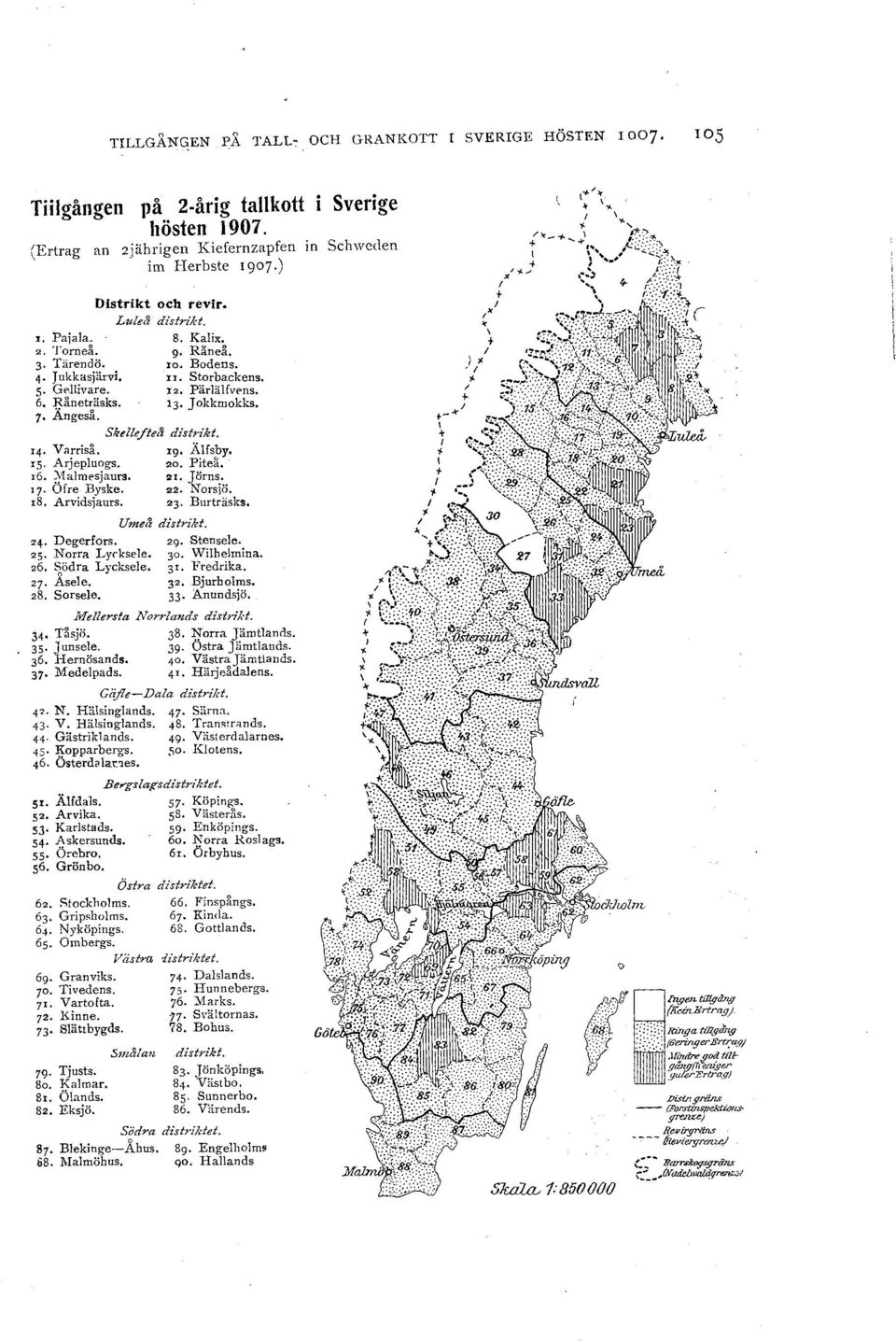 Bodens. Jr. Storbackens, 12. Päräfvf'ns. 13. J okkmokks. Skeefte distrikt. rg. Ä!fsby. 20, Piteit. 01. Jörns. 22. Norsiö. 23. Burträsks. Ume& distrikt. 24. Degerfors. 29. Stensee. 25. Norra Lycksee.