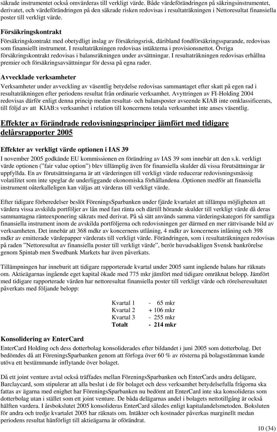 Försäkringskontrakt Försäkringskontrakt med obetydligt inslag av försäkringsrisk, däribland fondförsäkringssparande, redovisas som finansiellt instrument.