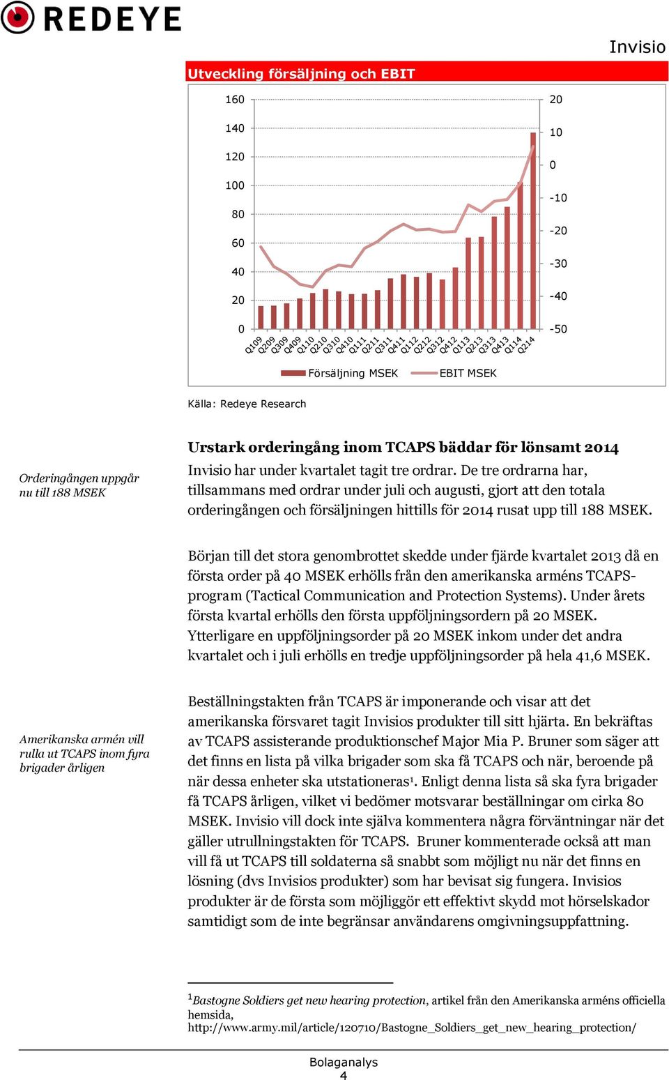 De tre ordrarna har, tillsammans med ordrar under juli och augusti, gjort att den totala orderingången och försäljningen hittills för 2014 rusat upp till 188 MSEK.