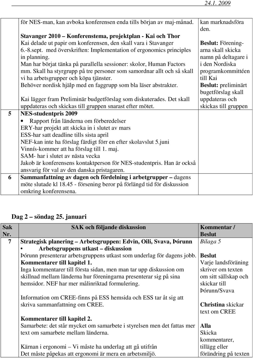 Skall ha styrgrupp på tre personer som samordnar allt och så skall vi ha arbetsgrupper och köpa tjänster. Behöver nordisk hjälp med en faggrupp som bla läser abstrakter.