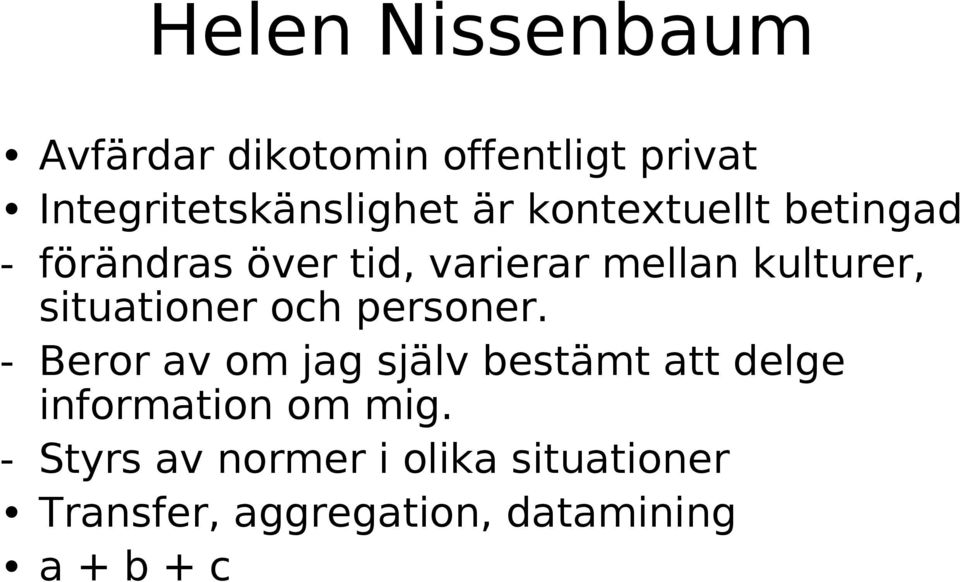 situationer och personer.