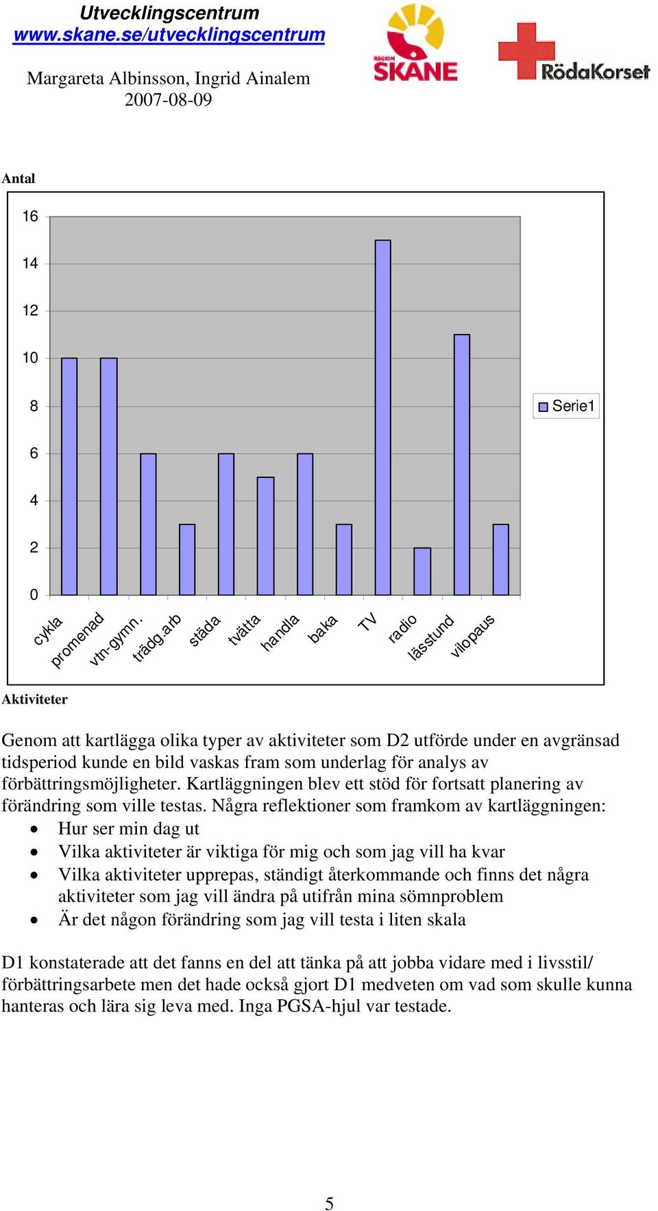 för analys av förbättringsmöjligheter. Kartläggningen blev ett stöd för fortsatt planering av förändring som ville testas.