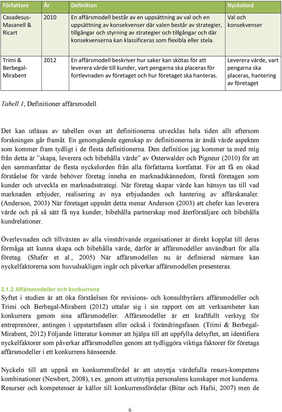 Val och konsekvenser Trimi & Berbegal- Mirabent 2012 En affärsmodell beskriver hur saker kan skötas för att leverera värde till kunder, vart pengarna ska placeras för fortlevnaden av företaget och