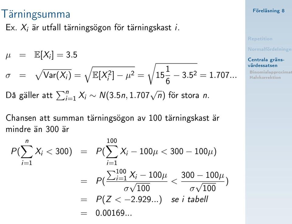 707 n) för stora n.