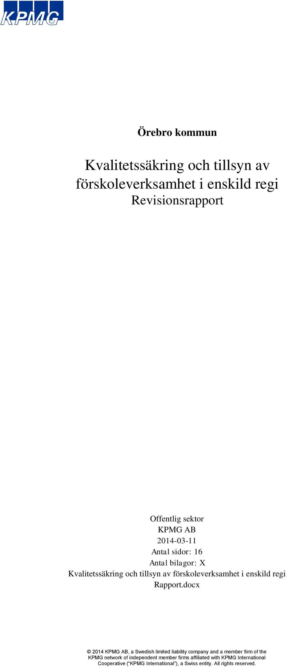 Revisionsrapport Offentlig sektor