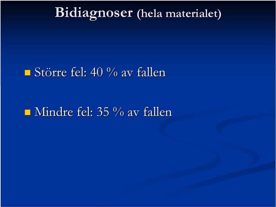 fel: 40 % av fallen