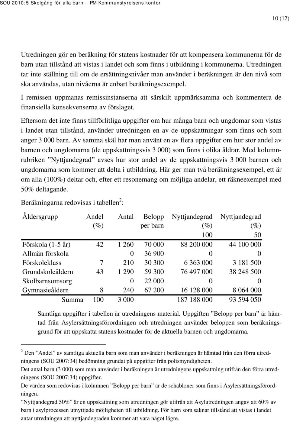 I remissen uppmanas remissinstanserna att särskilt uppmärksamma och kommentera de finansiella konsekvenserna av förslaget.