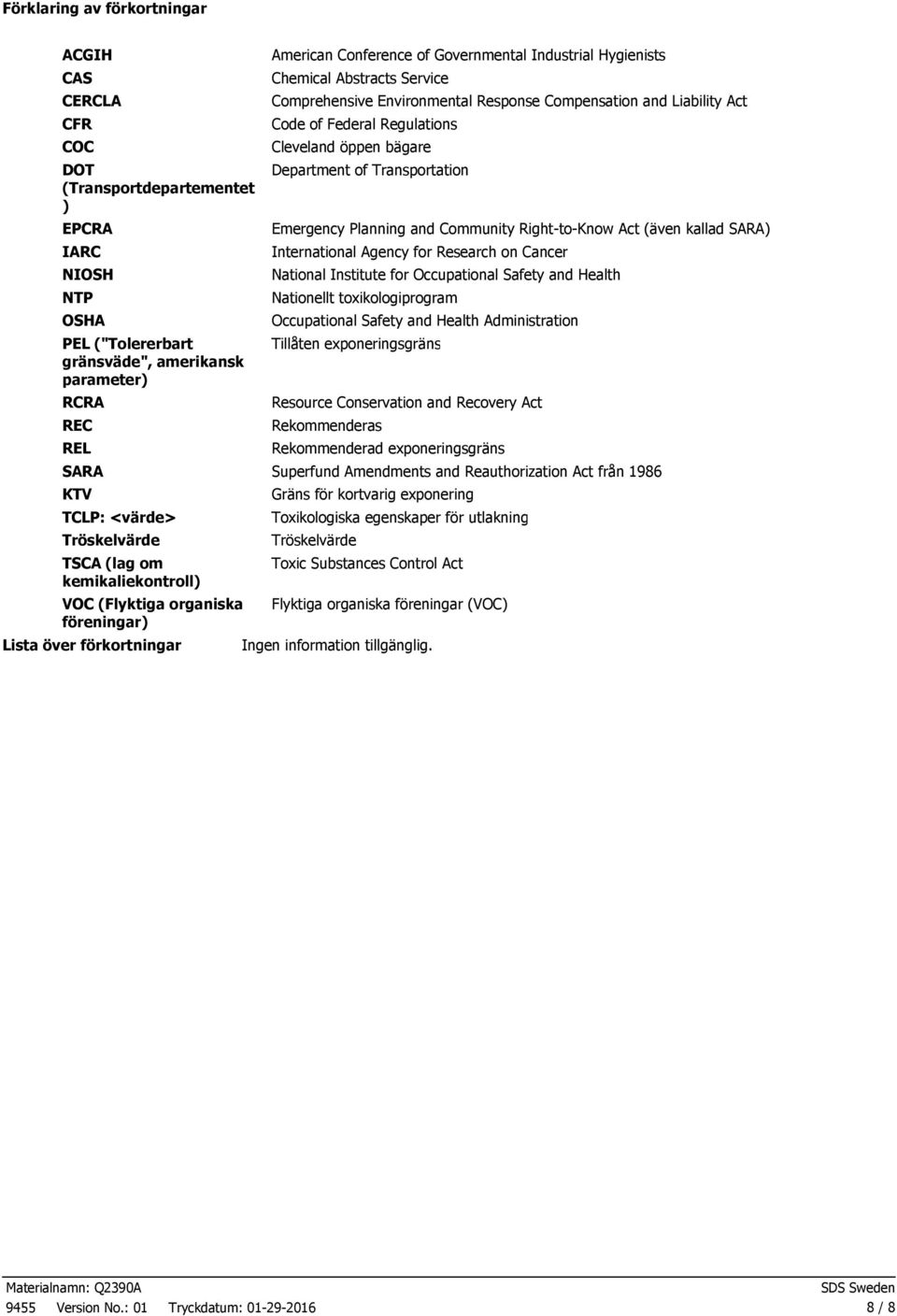 Comprehensive Environmental Response Compensation and Liability Act Code of Federal Regulations Cleveland öppen bägare Department of Transportation Emergency Planning and Community RighttoKnow Act