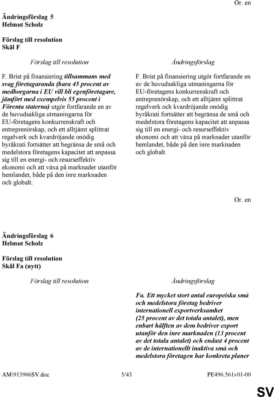 huvudsakliga utmaningarna för EU-företagens konkurrenskraft och entreprenörskap, och ett alltjämt splittrat regelverk och kvardröjande onödig byråkrati fortsätter att begränsa de små och medelstora