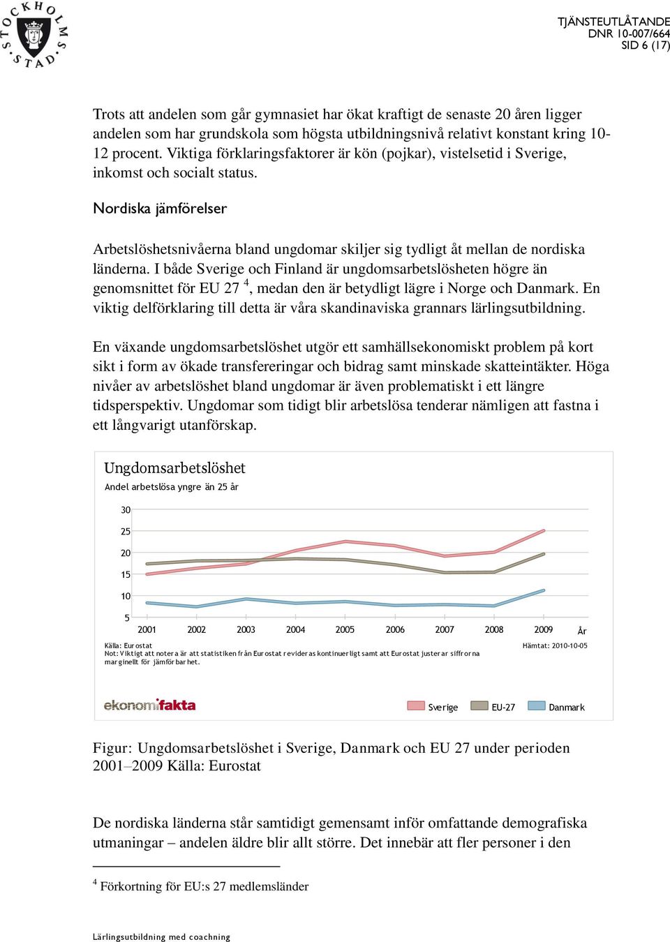 Nordiska jämförelser Arbetslöshetsnivåerna bland ungdomar skiljer sig tydligt åt mellan de nordiska länderna.