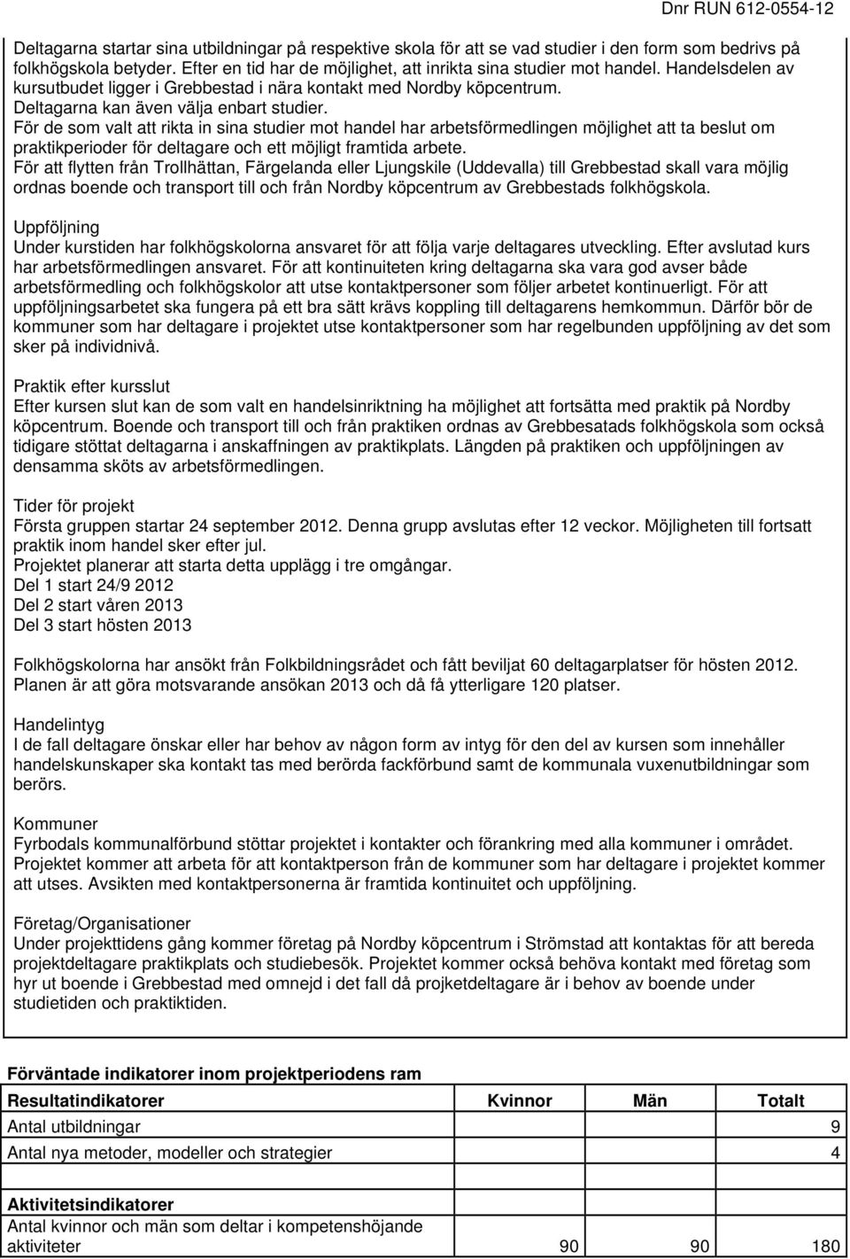 För de som valt att rikta in sina studier mot handel har arbetsförmedlingen möjlighet att ta beslut om praktikperioder för deltagare och ett möjligt framtida arbete.