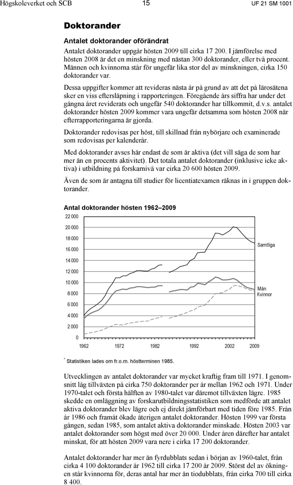 Dessa uppgifter kommer att revideras nästa år på grund av att det på lärosätena sker en viss eftersläpning i rapporteringen.