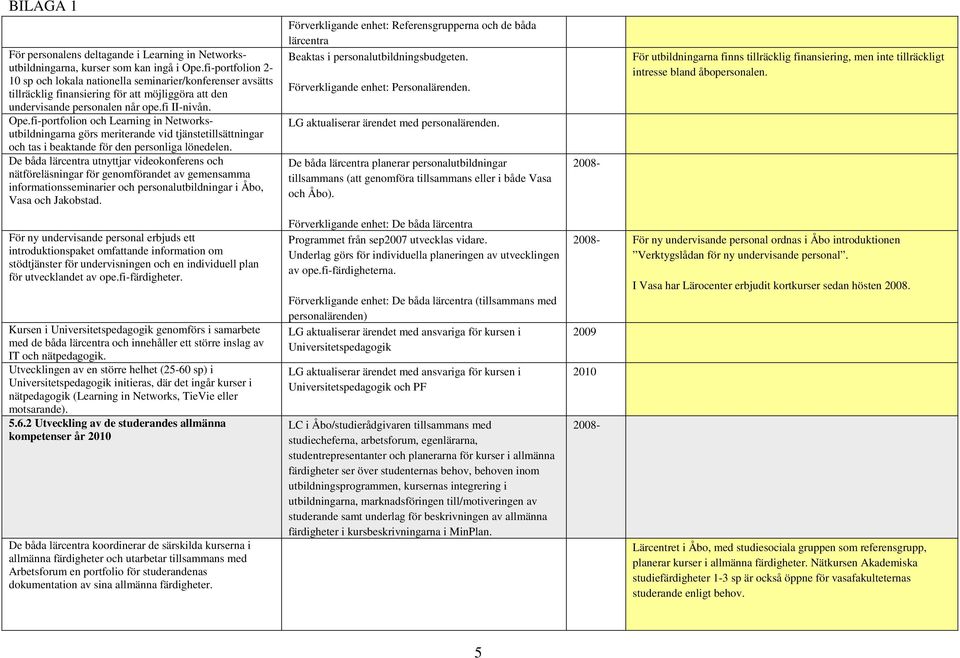 fi-portfolion och Learning in Networksutbildningarna görs meriterande vid tjänstetillsättningar och tas i beaktande för den personliga lönedelen.