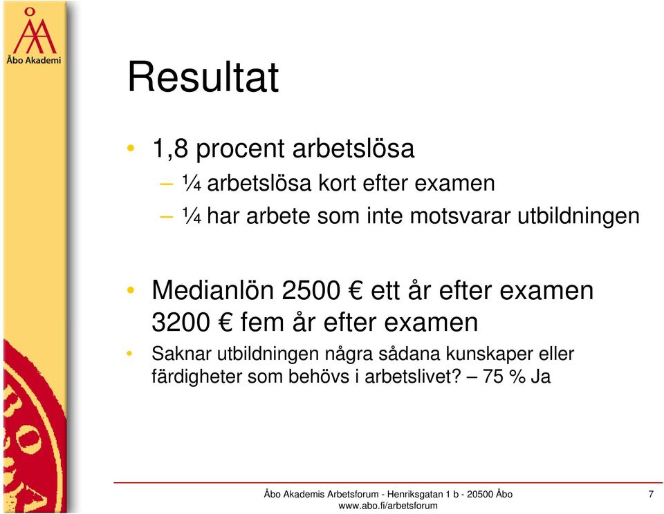 efter examen 3200 fem år efter examen Saknar utbildningen några