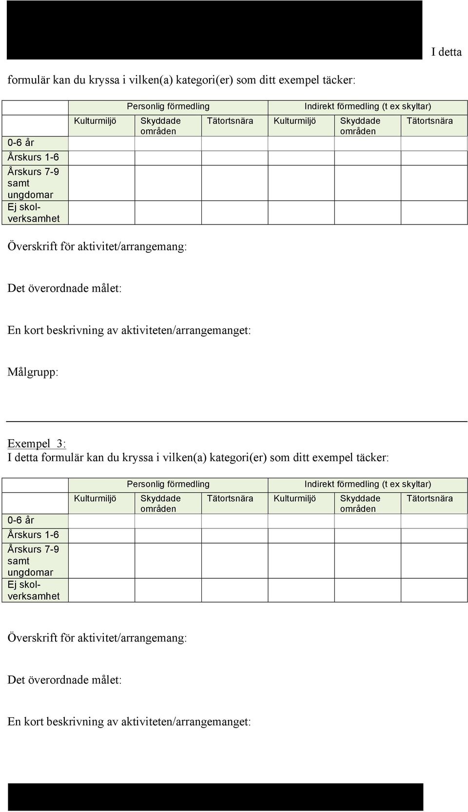 Målgrupp: Exempel 3: