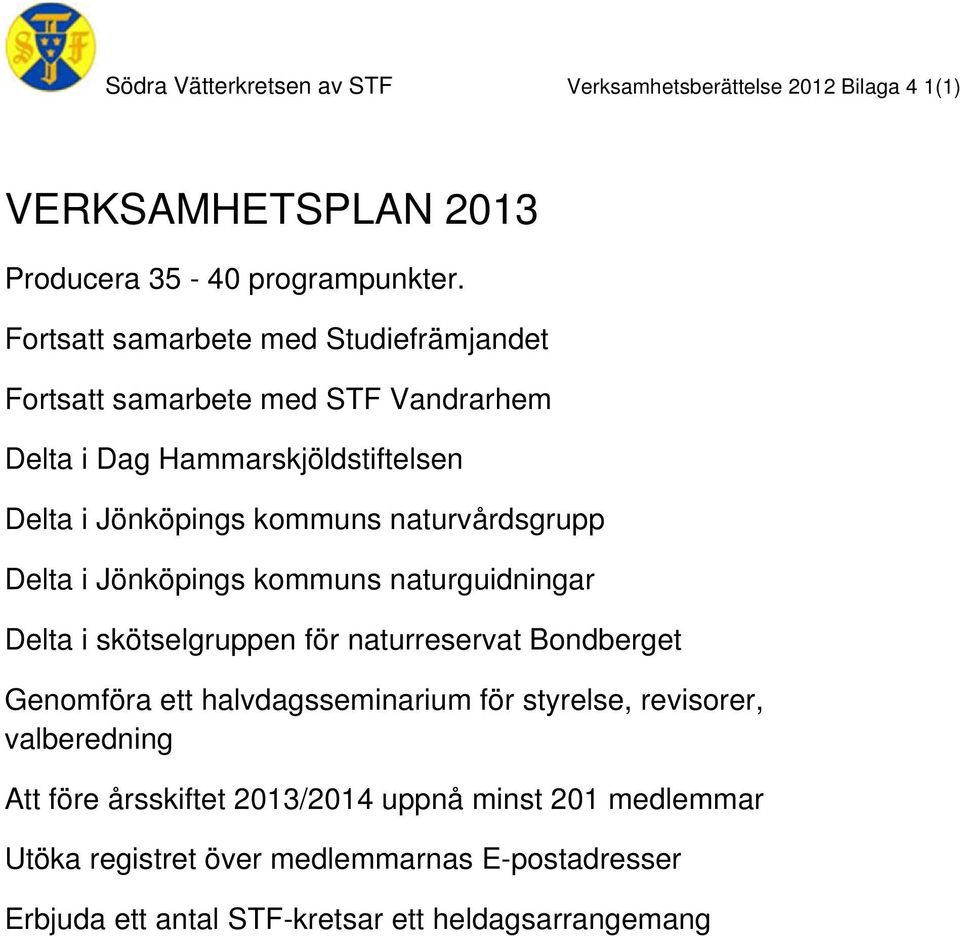 naturvårdsgrupp Delta i Jönköpings kommuns naturguidningar Delta i skötselgruppen för naturreservat Bondberget Genomföra ett halvdagsseminarium för