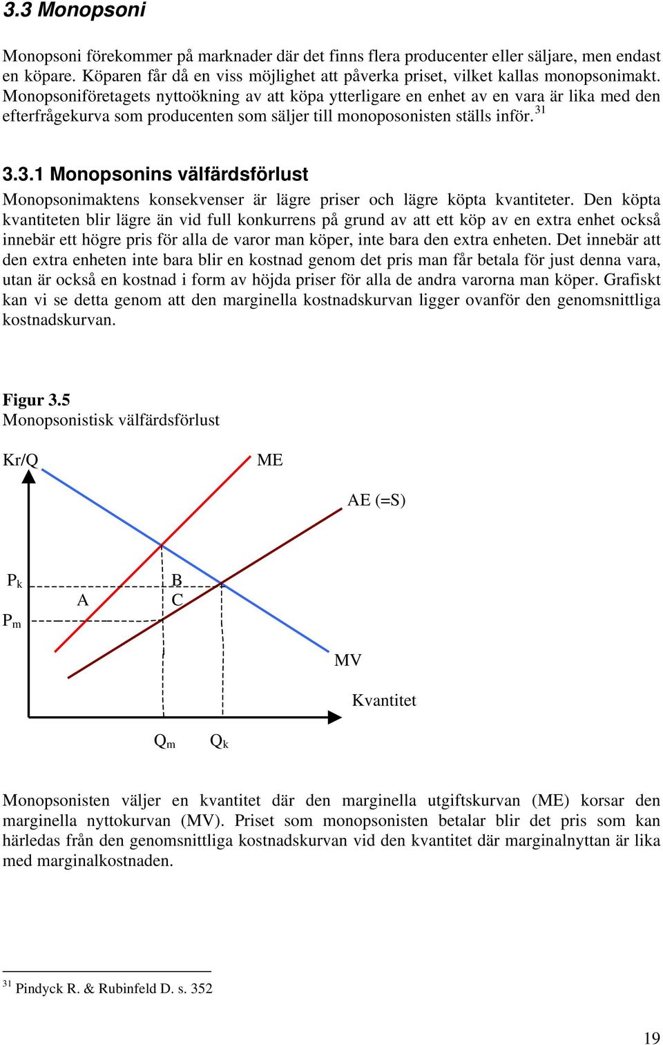 3.3.1 Monopsonins välfärdsförlust Monopsonimaktens konsekvenser är lägre priser och lägre köpta kvantiteter.