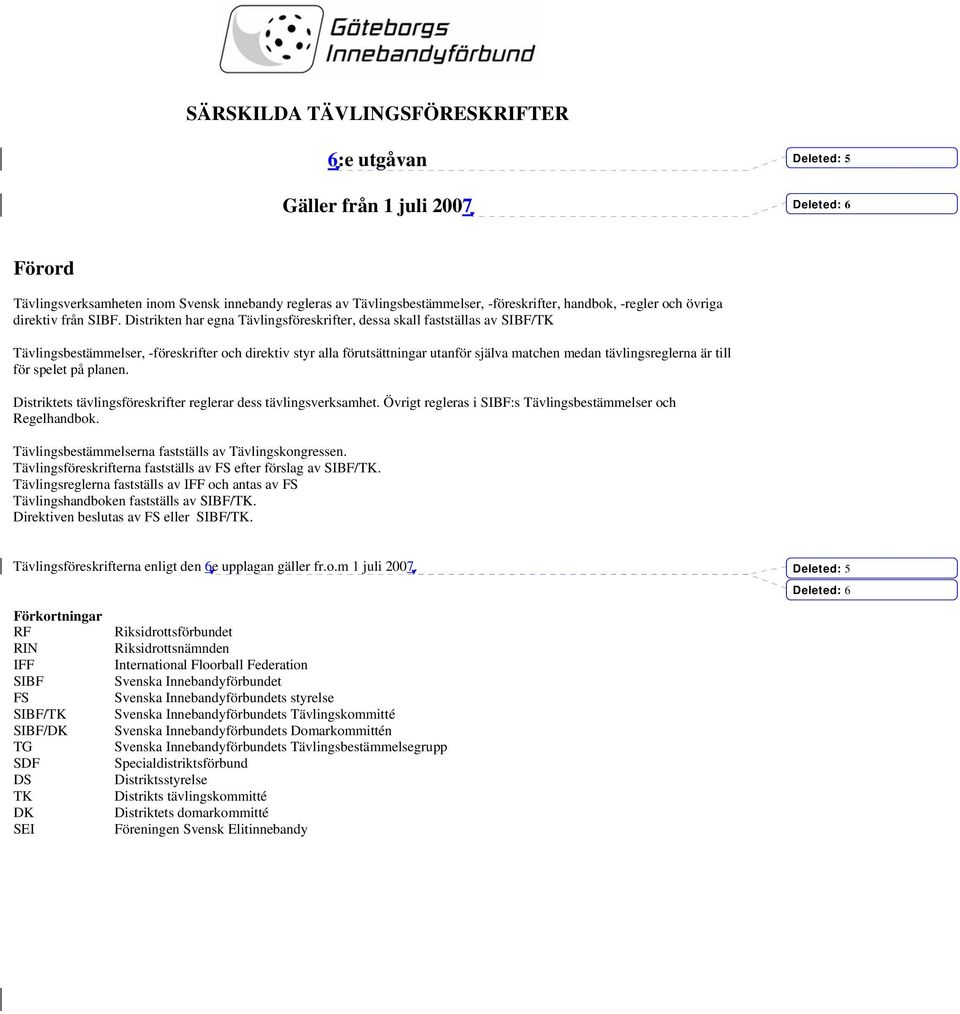 Distrikten har egna Tävlingsföreskrifter, dessa skall fastställas av SIBF/TK Tävlingsbestämmelser, -föreskrifter och direktiv styr alla förutsättningar utanför själva matchen medan tävlingsreglerna