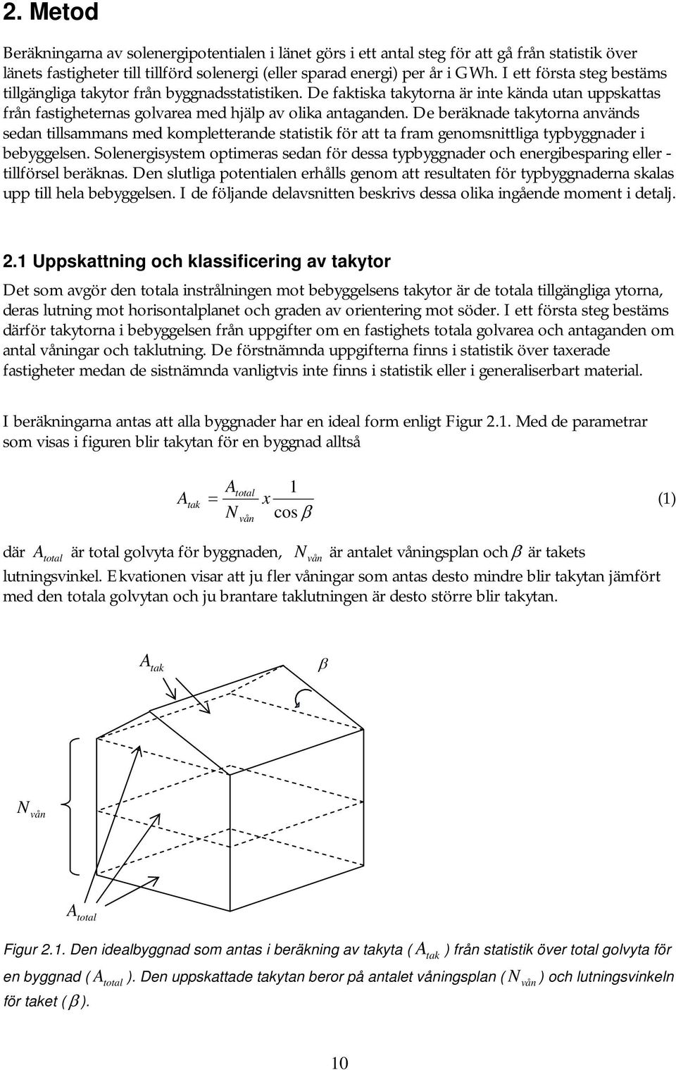 De beräknade takytorna används sedan tillsammans med kompletterande statistik för att ta fram genomsnittliga typbyggnader i bebyggelsen.