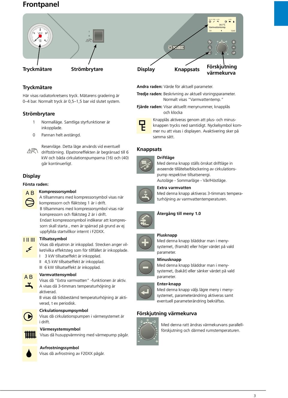 Elpatroneffekten är begränsad till 6 kw och båda cirkulationspumparna (16) och (4) går kontinuerligt.