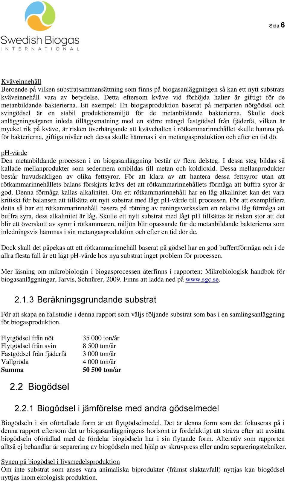 Ett exempel: En biogasproduktion baserat på merparten nötgödsel och svingödsel är en stabil produktionsmiljö för de metanbildande bakterierna.