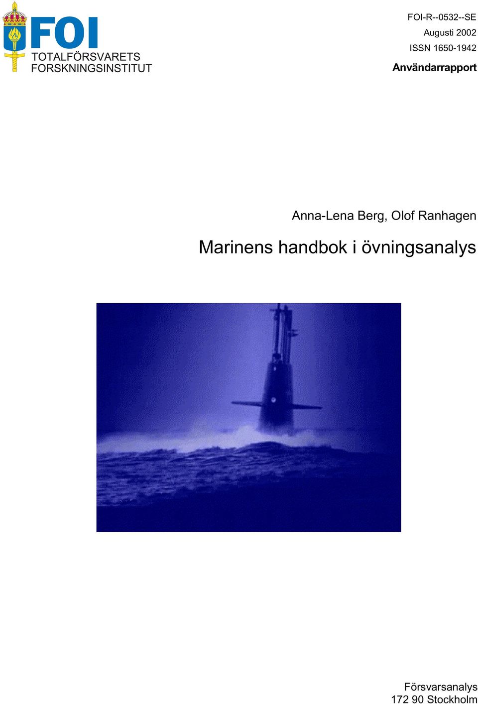 Berg, Olof Ranhagen Marinens handbok i