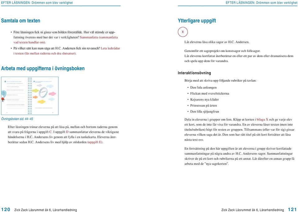 Genomför ett sagoprojekt om konstsagor och folksagor. Låt eleverna kortfattat återberättar en eller ett par av dem eller dramatisera dem och spela upp dem för varandra.