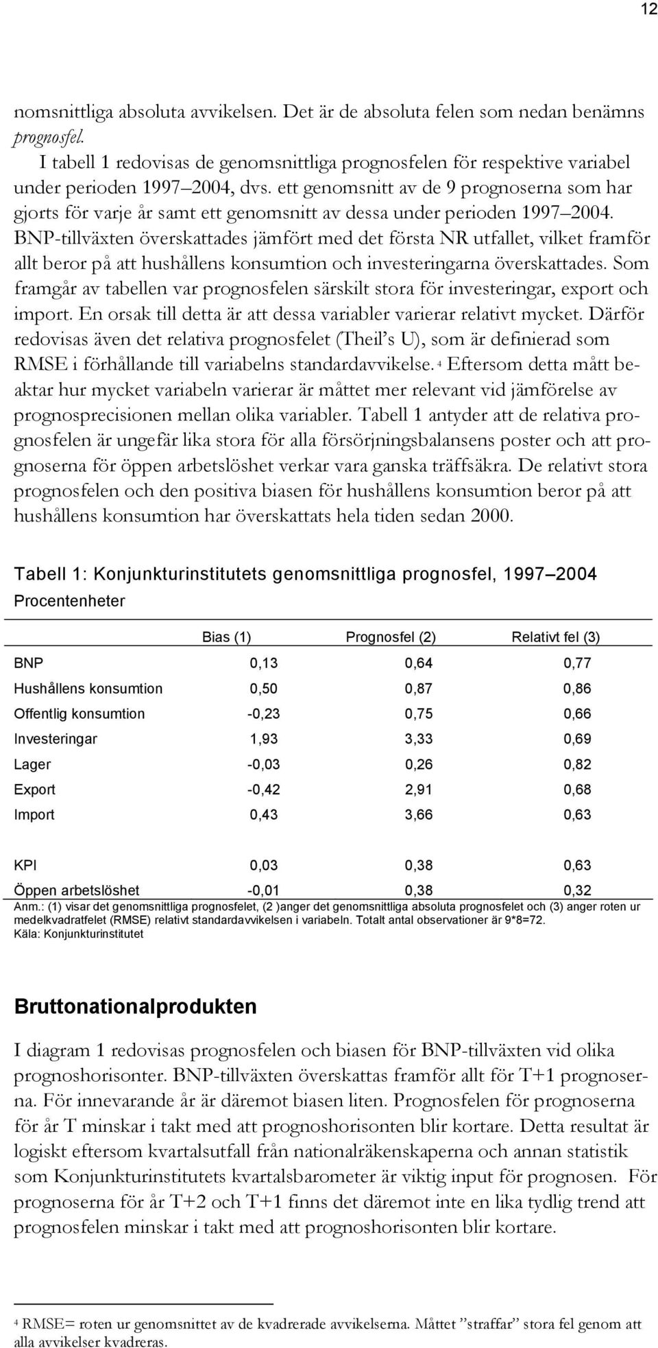 BNP-tillväxten överskattades jämfört med det första NR utfallet, vilket framför allt beror på att hushållens konsumtion och investeringarna överskattades.