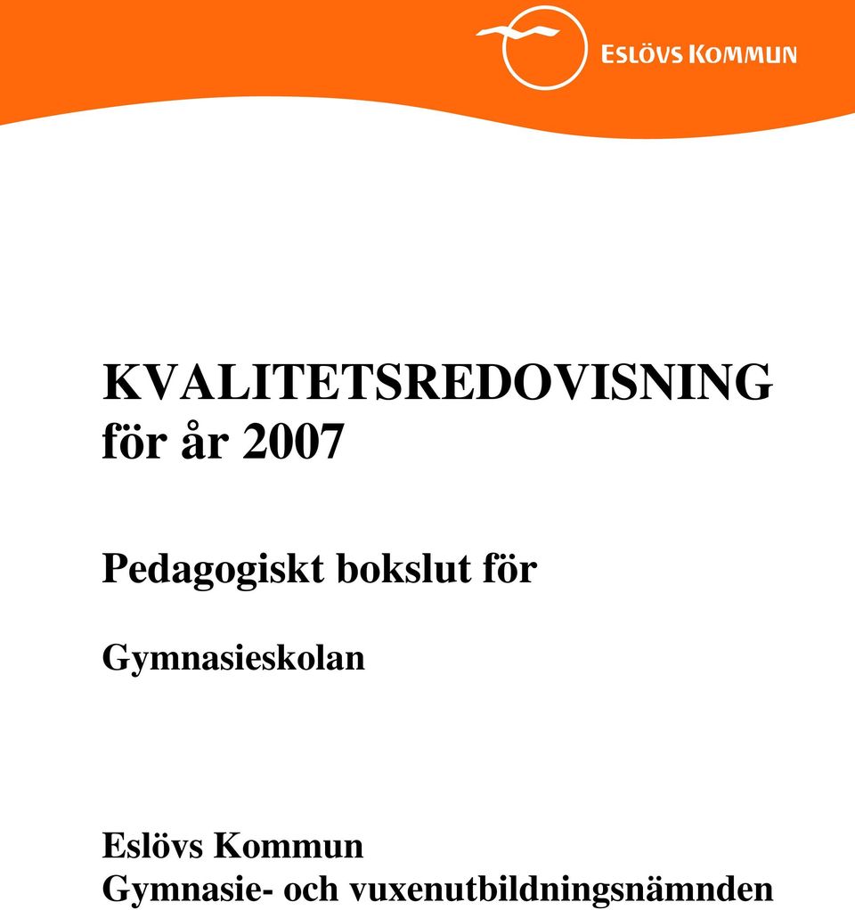 år 2007 Pedagogiskt bokslut för