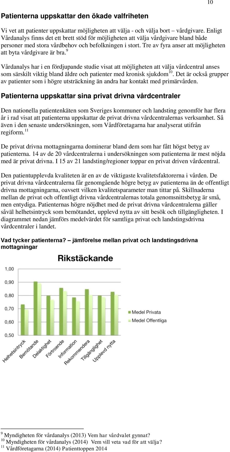 Tre av fyra anser att möjligheten att byta vårdgivare är bra.