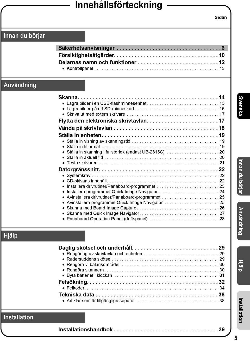 ............................ 5 Lagra bilder på ett SD-minneskort.................................. 6 Skriva ut med extern skrivare..................................... 7 Flytta den elektroniska skrivtavlan.