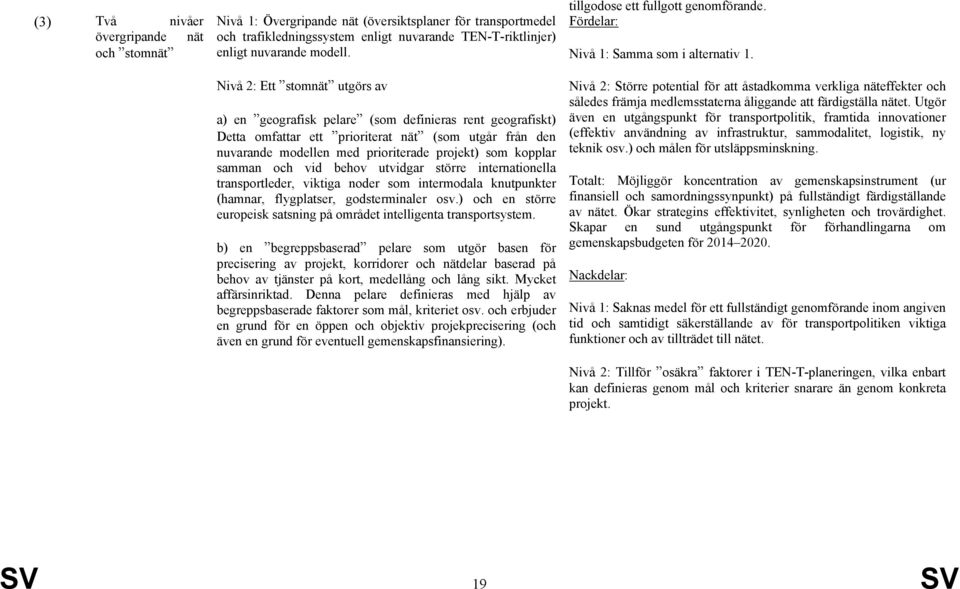 samman och vid behov utvidgar större internationella transportleder, viktiga noder som intermodala knutpunkter (hamnar, flygplatser, godsterminaler osv.