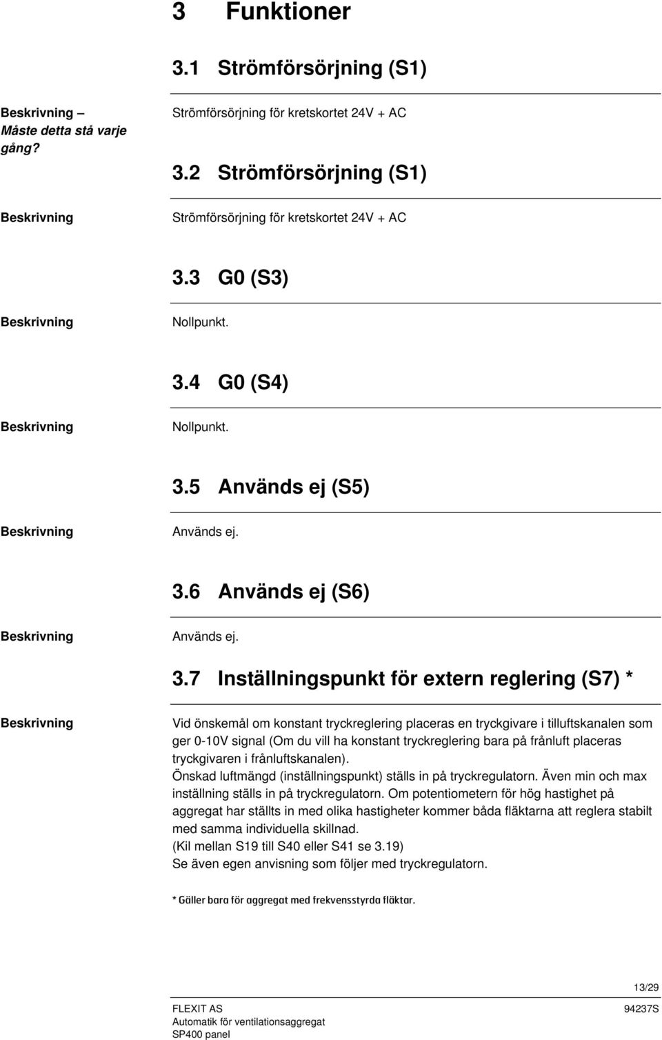 5 Används ej (S5) Används ej. 3.