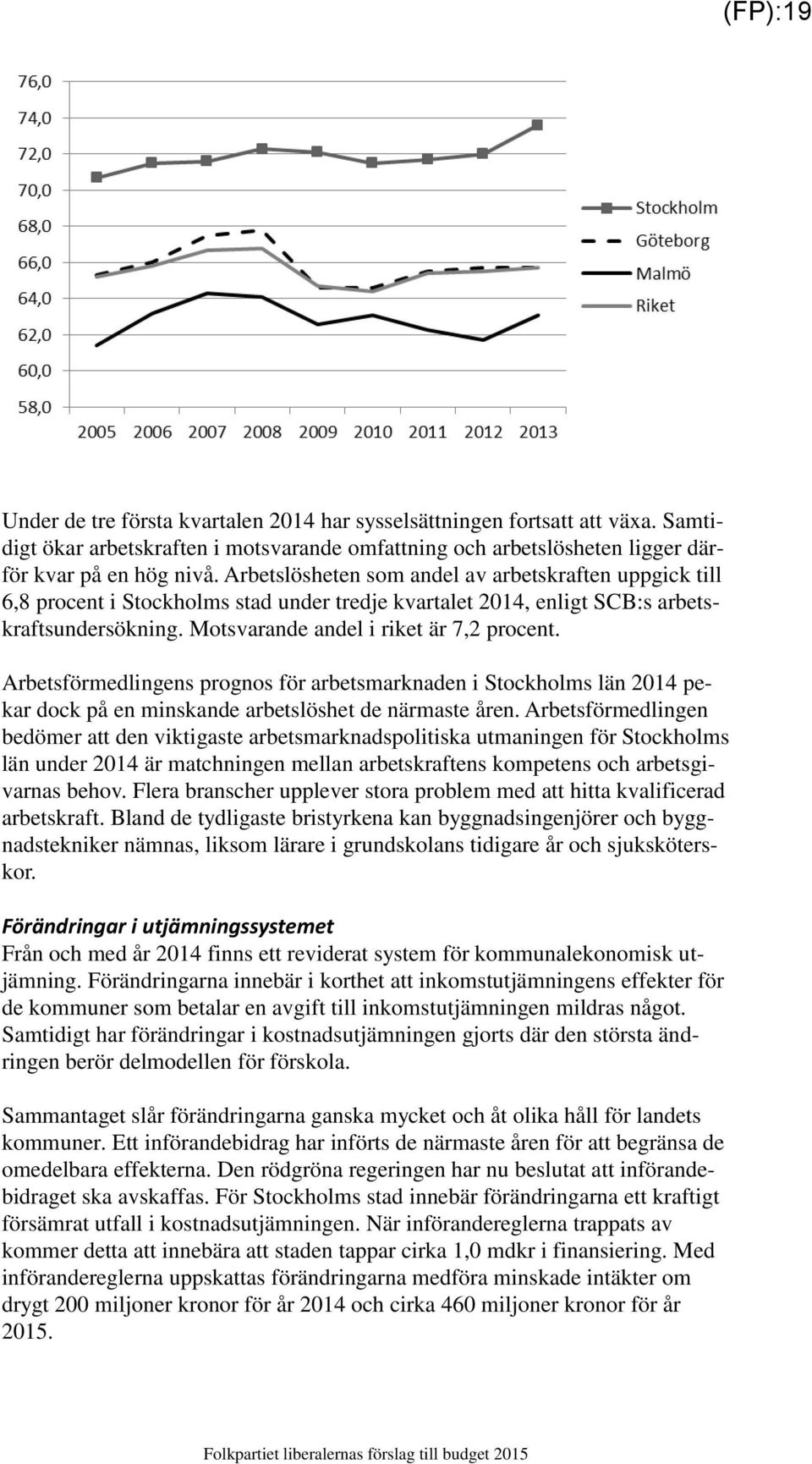 Arbetsförmedlingens prognos för arbetsmarknaden i Stockholms län 2014 pekar dock på en minskande arbetslöshet de närmaste åren.