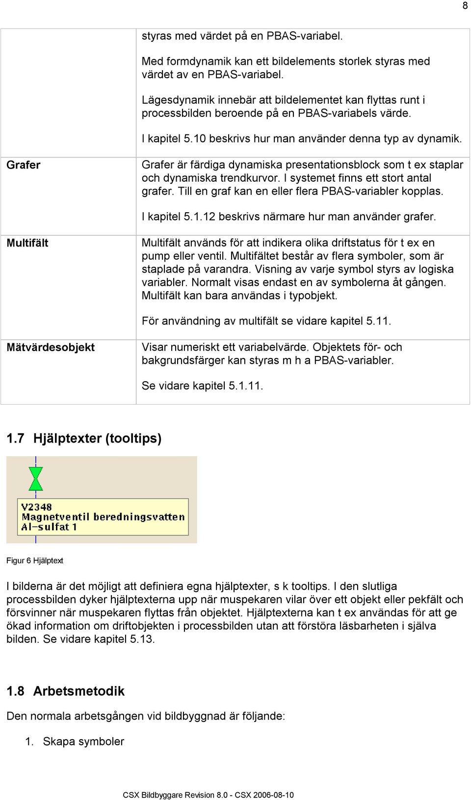 Grafer Grafer är färdiga dynamiska presentationsblock som t ex staplar och dynamiska trendkurvor. I systemet finns ett stort antal grafer. Till en graf kan en eller flera PBAS-variabler kopplas.